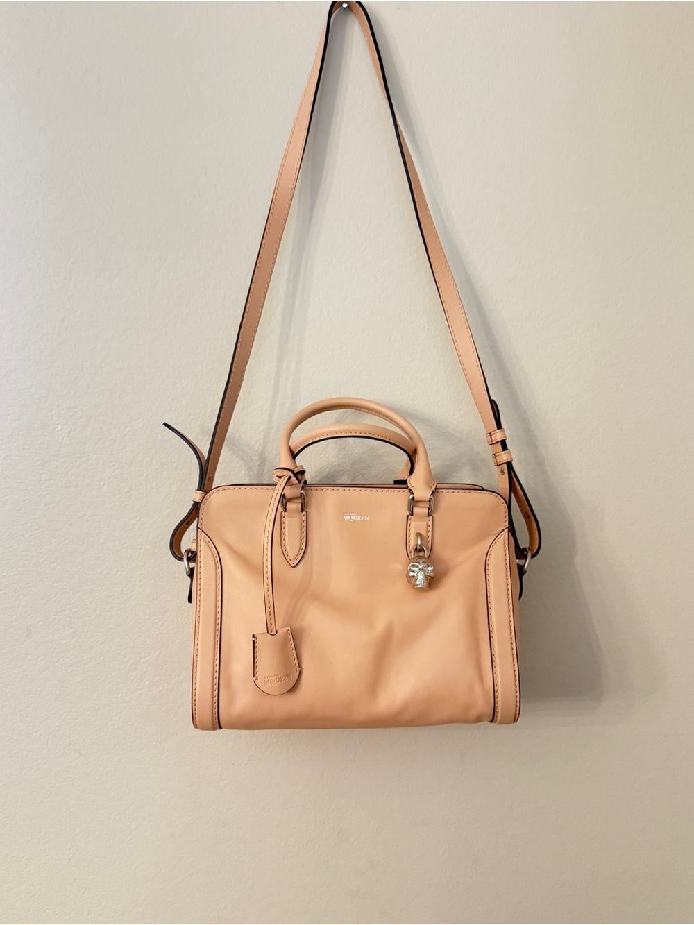 Authentic Alexander McQueen Leather Padlock Skull Bag-Pale Pink-NWOT